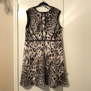 Studio One Fit & Flare Animal Print Dress SZ 18W